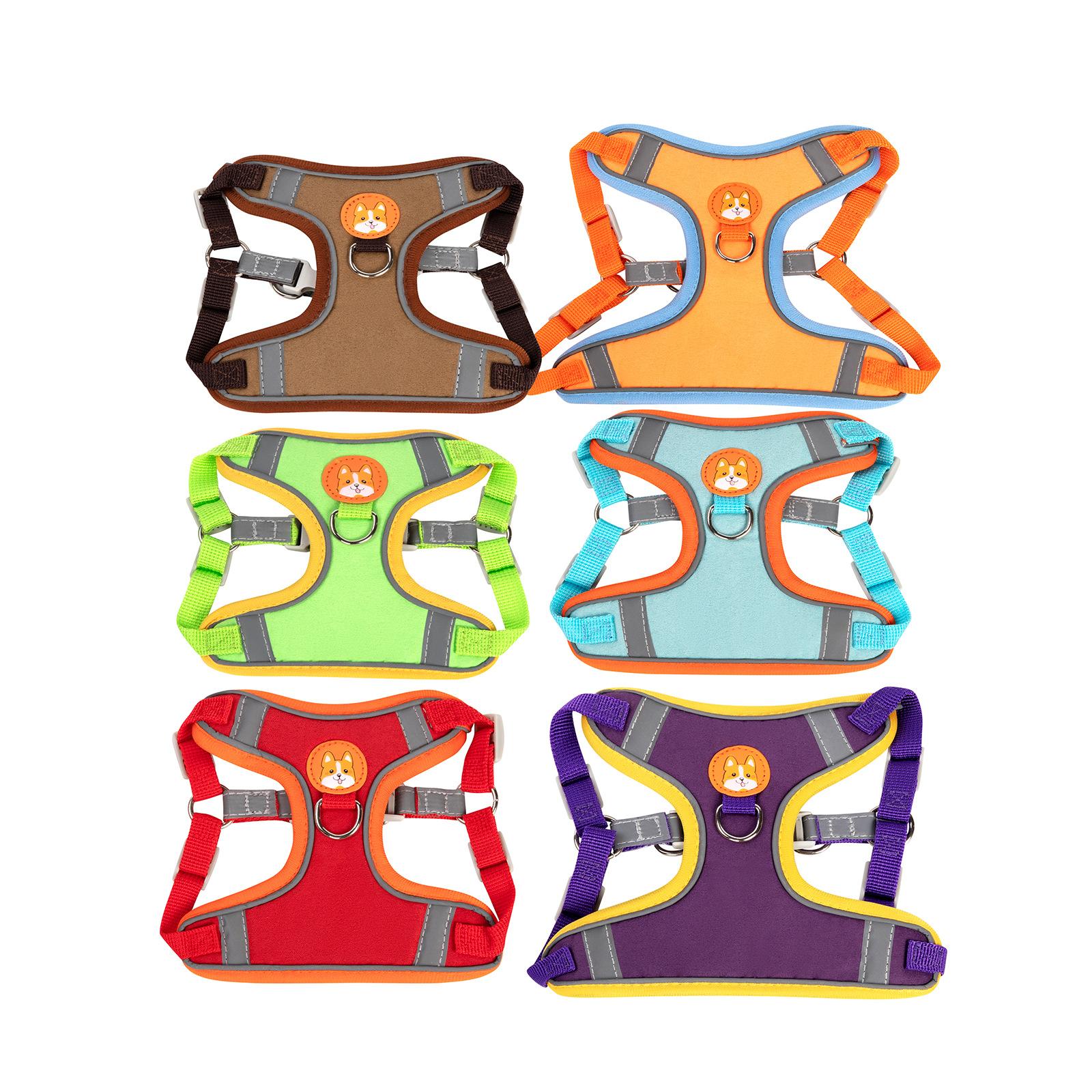 cross-border hot cartoon breathable dog chest and back pet hand holding rope small and medium-sized dogs outdoor dog leash pet's chest-back full figure