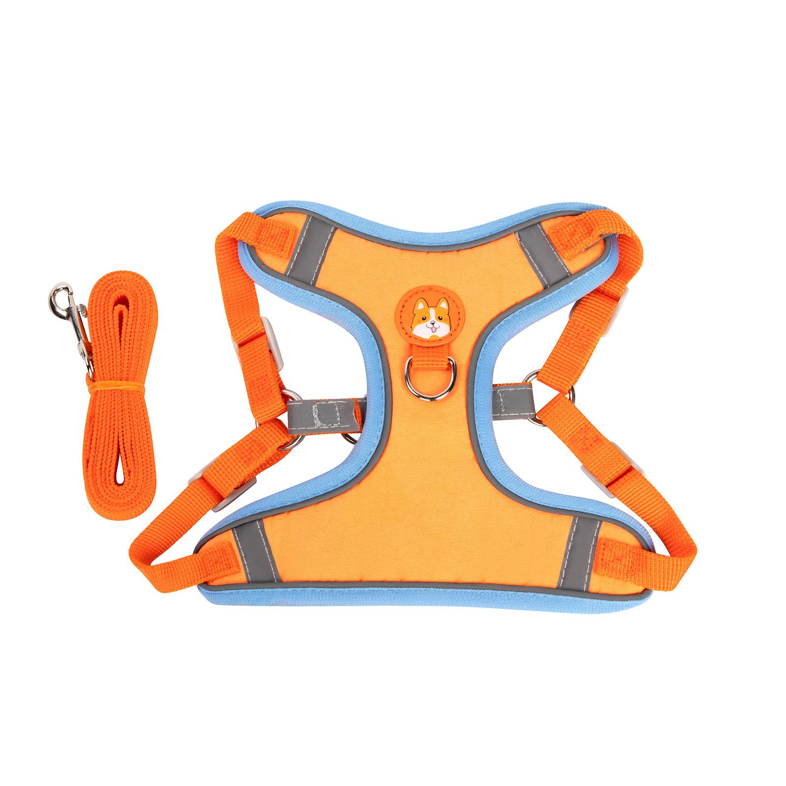 cross-border hot cartoon breathable dog chest and back pet hand holding rope small and medium-sized dogs outdoor dog leash pet's chest-back Specification drawing