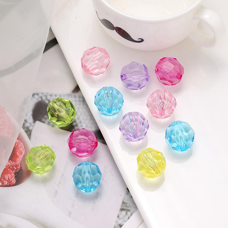 acrylic transparent 32 cut surface horn pearl 4-30mm imitation crystal diy ornament accessories lighting woven bag bead accessories full figure