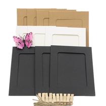3.5.6.7 inch cowhide paper photo frame photo wall creative hanging paper photo frame clip hemp rope