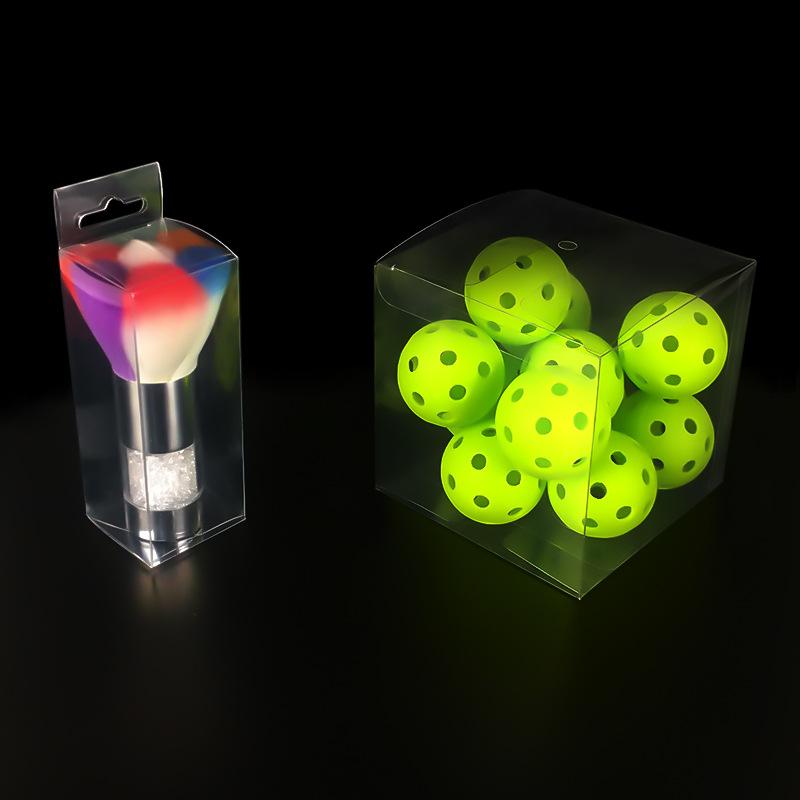 pvc  strip packing box transparent makeup brush pet box magic color laser plastic box scented tea pvc transparent box Application Scenario