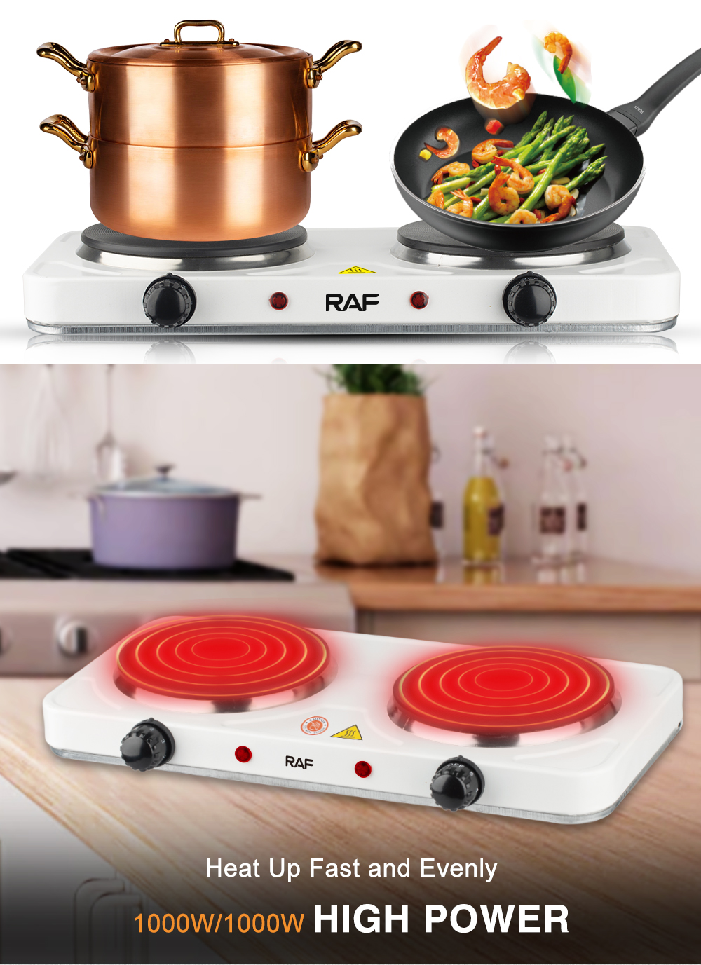 跨境专供 双头电陶炉小型家用电器多功能家用小电炉批发R.8020A详情7