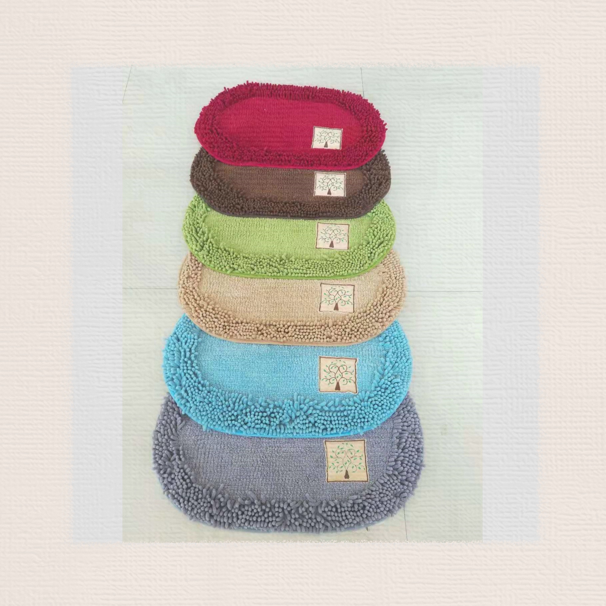 Oval velvet floor mat, water-absorbing and anti-slip foot mat, velvet door mat, super fiber floor mat, kitchen mat and bathroom mat, available in multiple colors, good quality, 40*60CM details Picture