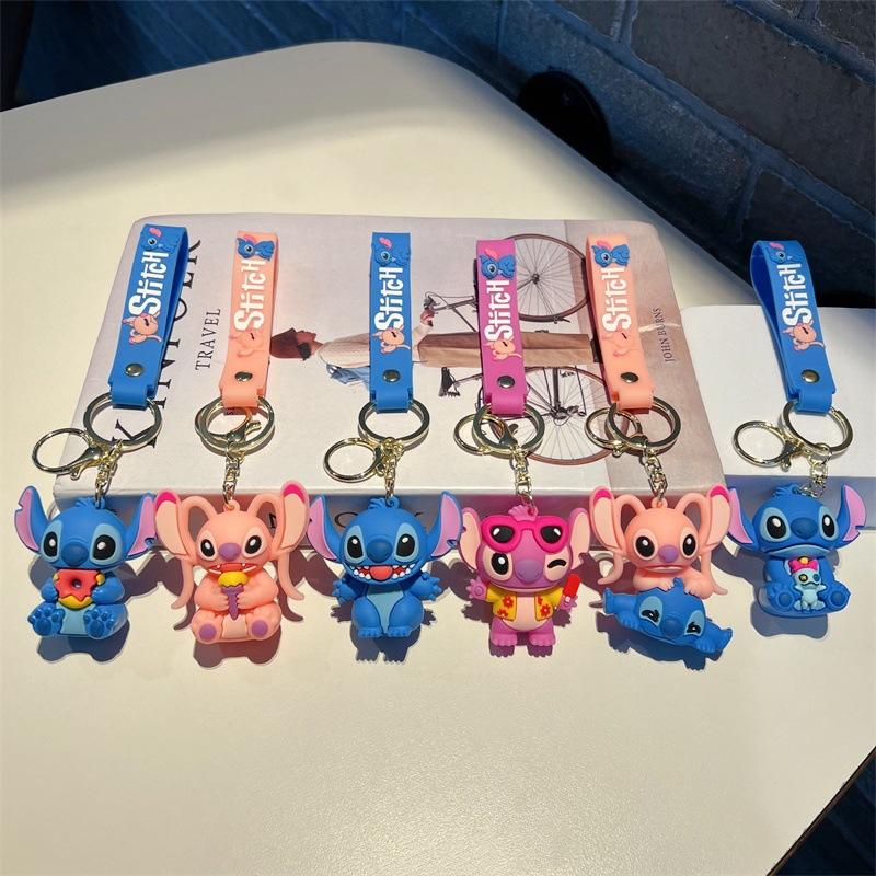 Creative Cartoon Dessert Stitch Keychain Cute Holiday Party Small Gold Stitch Pendant Small Gift Wholesale