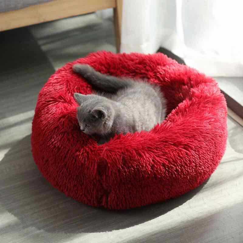 kennel cat nest long hair round kennel pvvelvet pet nest mat factory self-produced goods export kennel cat kennel