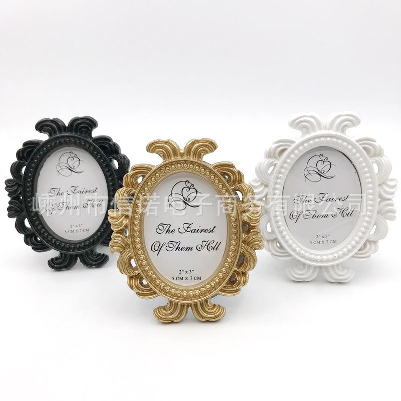 one piece dropshipping gold ellipse baroque picture frame wedding favors gift party decorations resin photo frame full figure