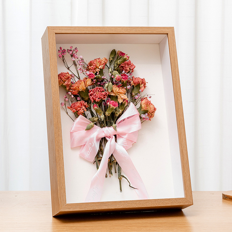 Creative wooden DIY photo frame and picture frame display stand decoration, simple and modern home photo display stand, storage, organization and beautification of living space, wooden photo frame pic 2