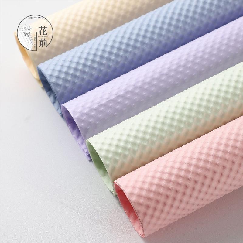 internet celebrity flowers wrapping paper art paper stereo embossed bag stained paper waterproof wood tissue paper floral materials wholesale