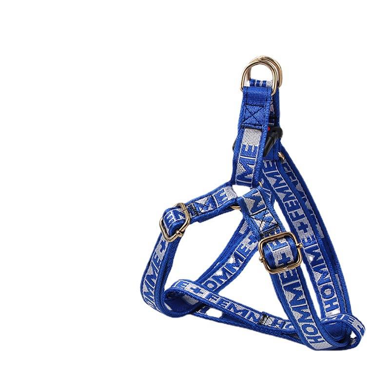 factory direct supply fashion brand letters pet dog traction belt medium large dog chest and back rope (double nylon) Specification drawing