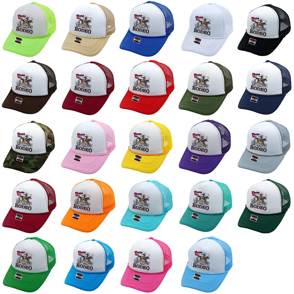cross-border amazon rodeo trucker cap party denim printing sponge mesh cap summer female baseball hat Specification drawing