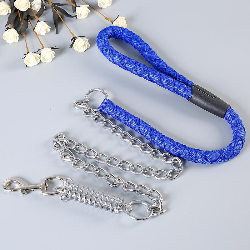factory direct sales round rope spring iron chain golden retriever pet chain dog leash german shepherd anti-bite hand holding rope in stock wholesale Application Scenario