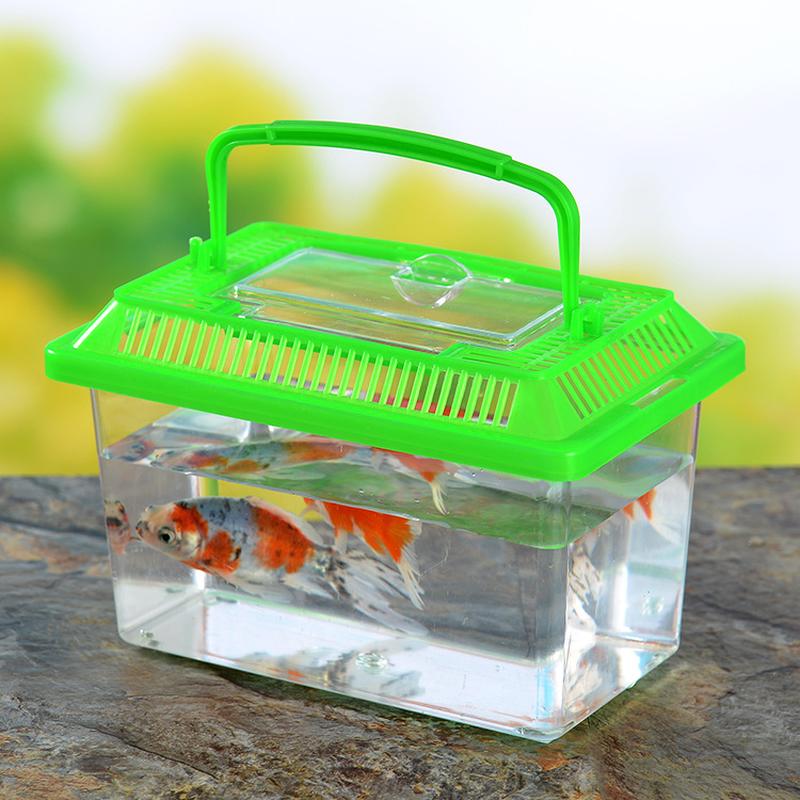 large and medium small size plastic turtle jar fish globe crawler feeding pet box portable transparent transport box turtle box Specification drawing