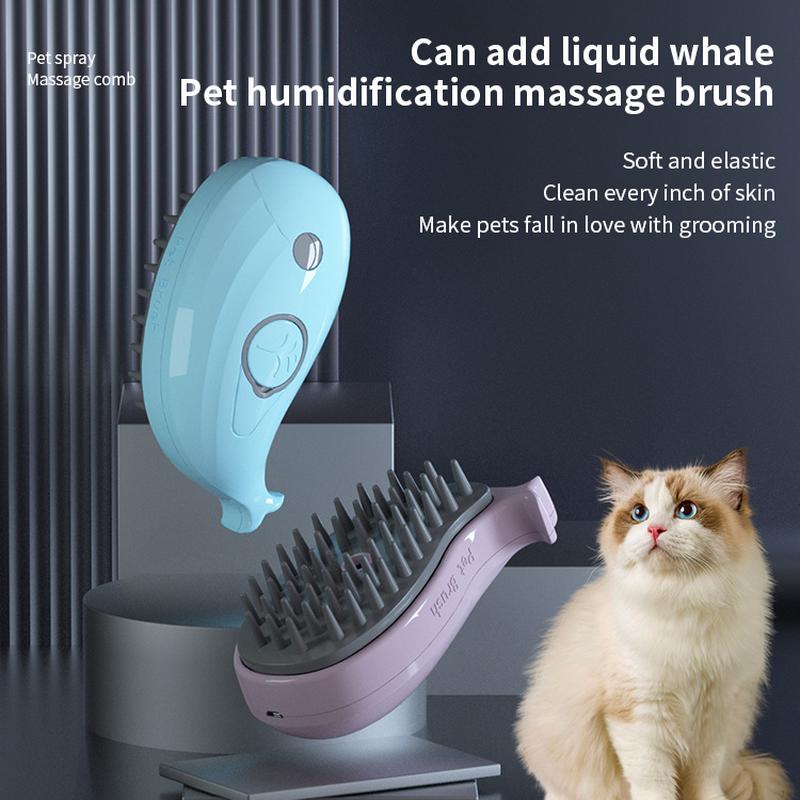 whale pet spray massage comb one-click spray anti-fly hair comb bath brush hair removal pet supplies factory wholesale