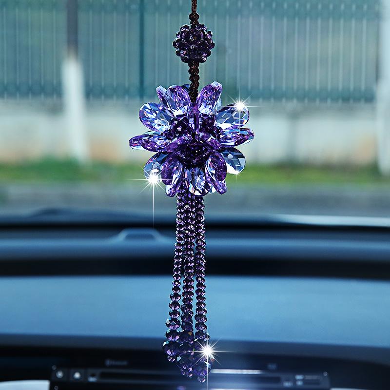 handmade car accessories ornaments high-grade crystal ornament inside the car pendant rearview mirror pink lady
