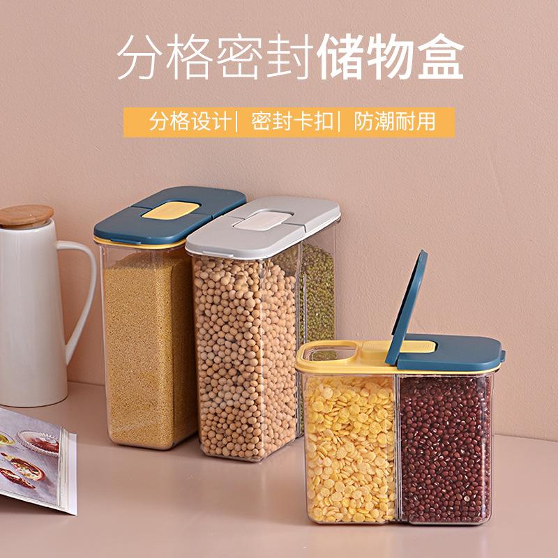 multi-functional plastic storage jar for grains kitchen household large capacity food sealed jar transparent storage box