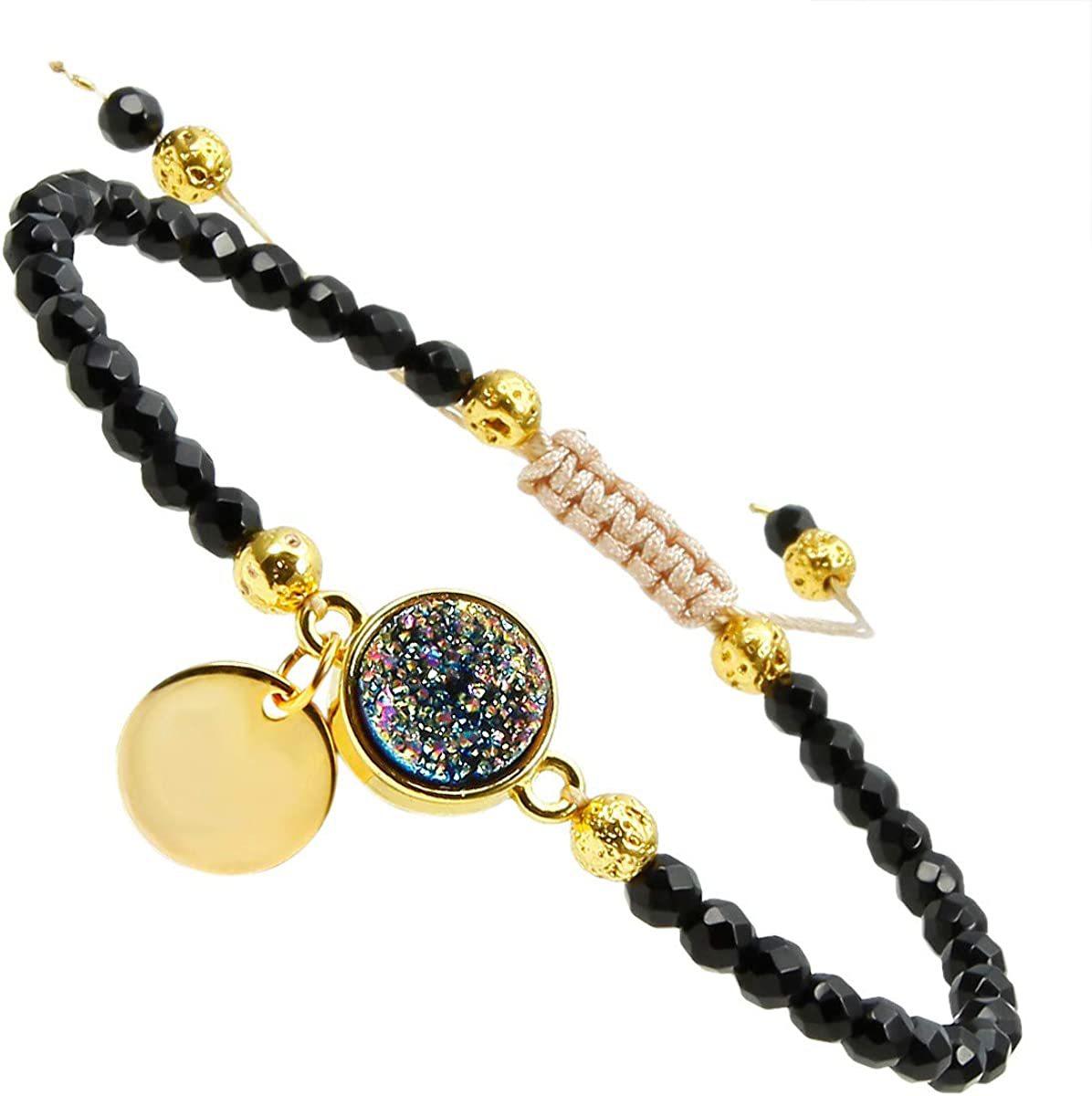 4mm natural stone cut crystal quartz bracelet customizable logo pendant beaded amethyst pink crystal bracelet