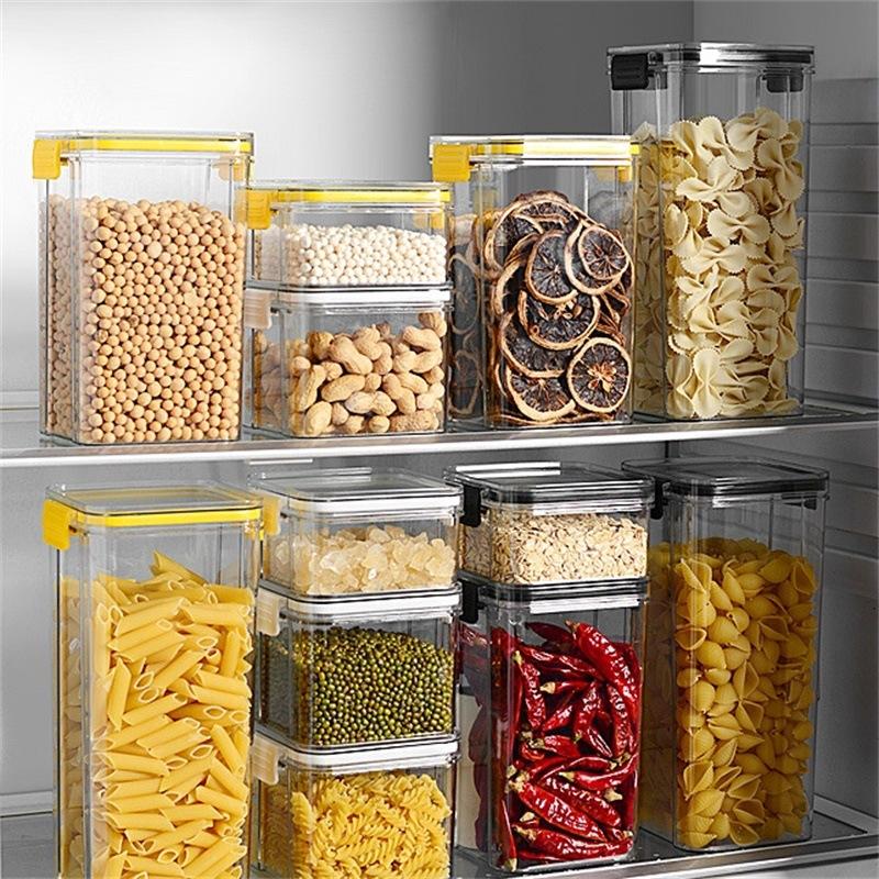 customized kitchen plastic food sealed jar storage storage jar coarse grains storage sealed jar coarse grains jar light luxury