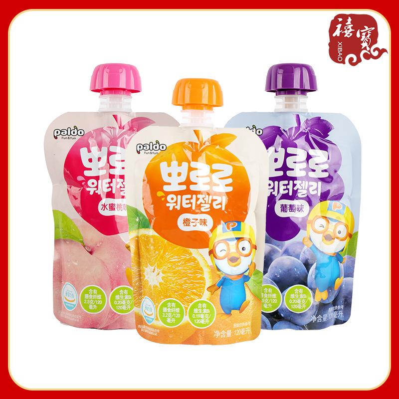 south korea lele pororo suction jelly 120ml quality assurance 1 year peach grape flavor snacks can absorb jelly full figure