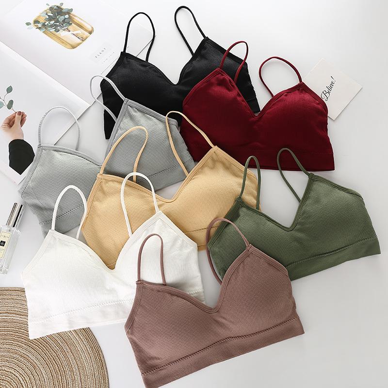 [Seamless New] Seamless V-neck Super Elastic Spaghetti Straps Chest Wrap Breathable Push up Shape Fixing Wireless Bra Underwear full figure