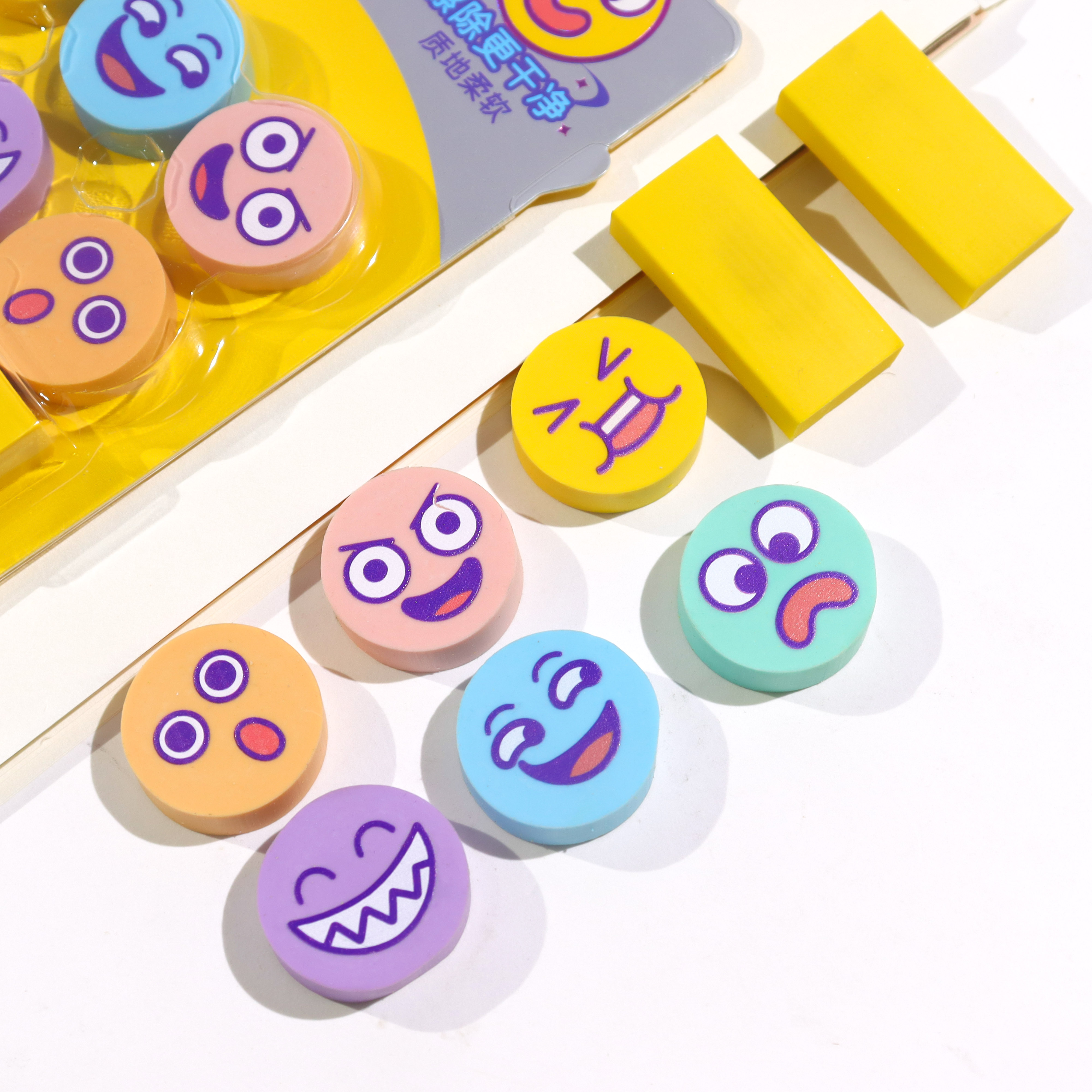 New creative cartoon eraser from XX-6057 Smiling Face Eraser Set Manufacturer Specification image