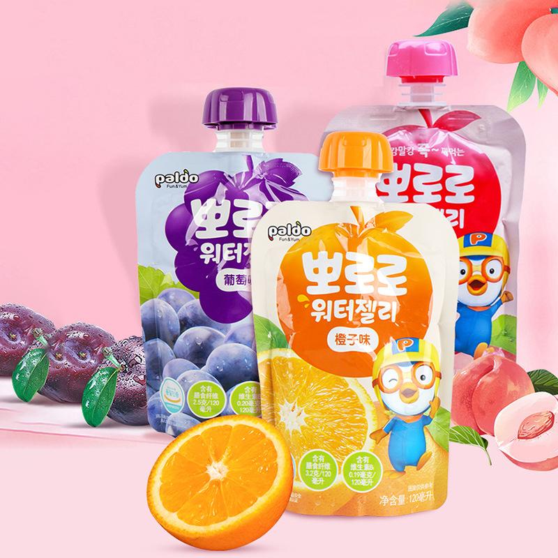 south korea lele pororo suction jelly 120ml quality assurance 1 year peach grape flavor snacks can absorb jelly Specification drawing