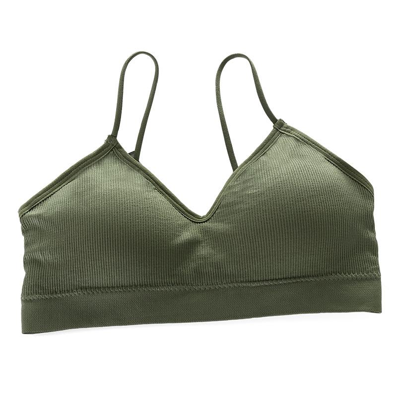 [Seamless New] Seamless V-neck Super Elastic Spaghetti Straps Chest Wrap Breathable Push up Shape Fixing Wireless Bra Underwear Item Picture