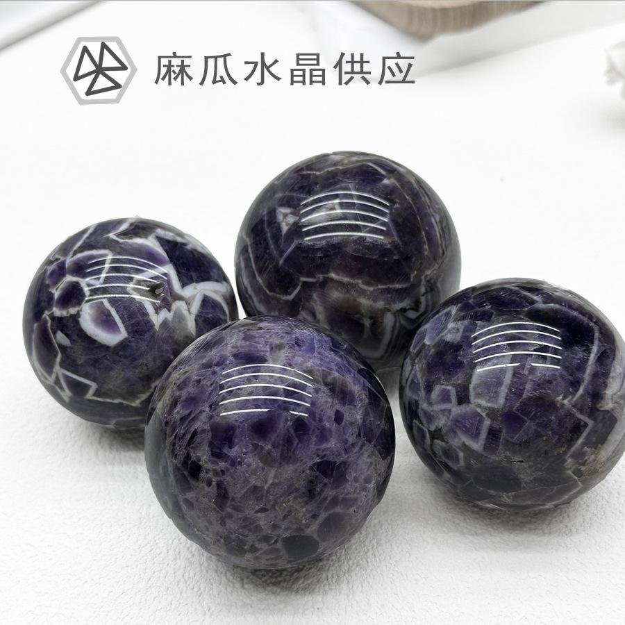 Natural Crystal Ball Dream Purple Crystal Ball Handle Decoration Rough Stone Polished Amethyst Gem Crystal Crafts Wholesale