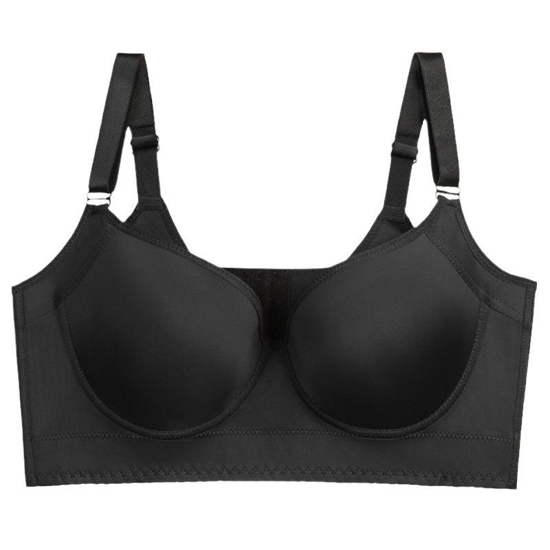 cross-border hot plus size glossy sexy underwear women push up breast holding anti-sagging bra with steel ring deep v bra Item Picture