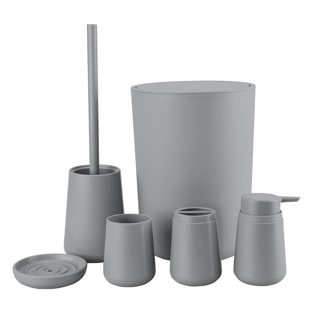 Bathroom Wash Kit nordic Fashion Light Luxury Style Hotel Home Bathroom Plastic Storage and Finishing 6-Piece Set