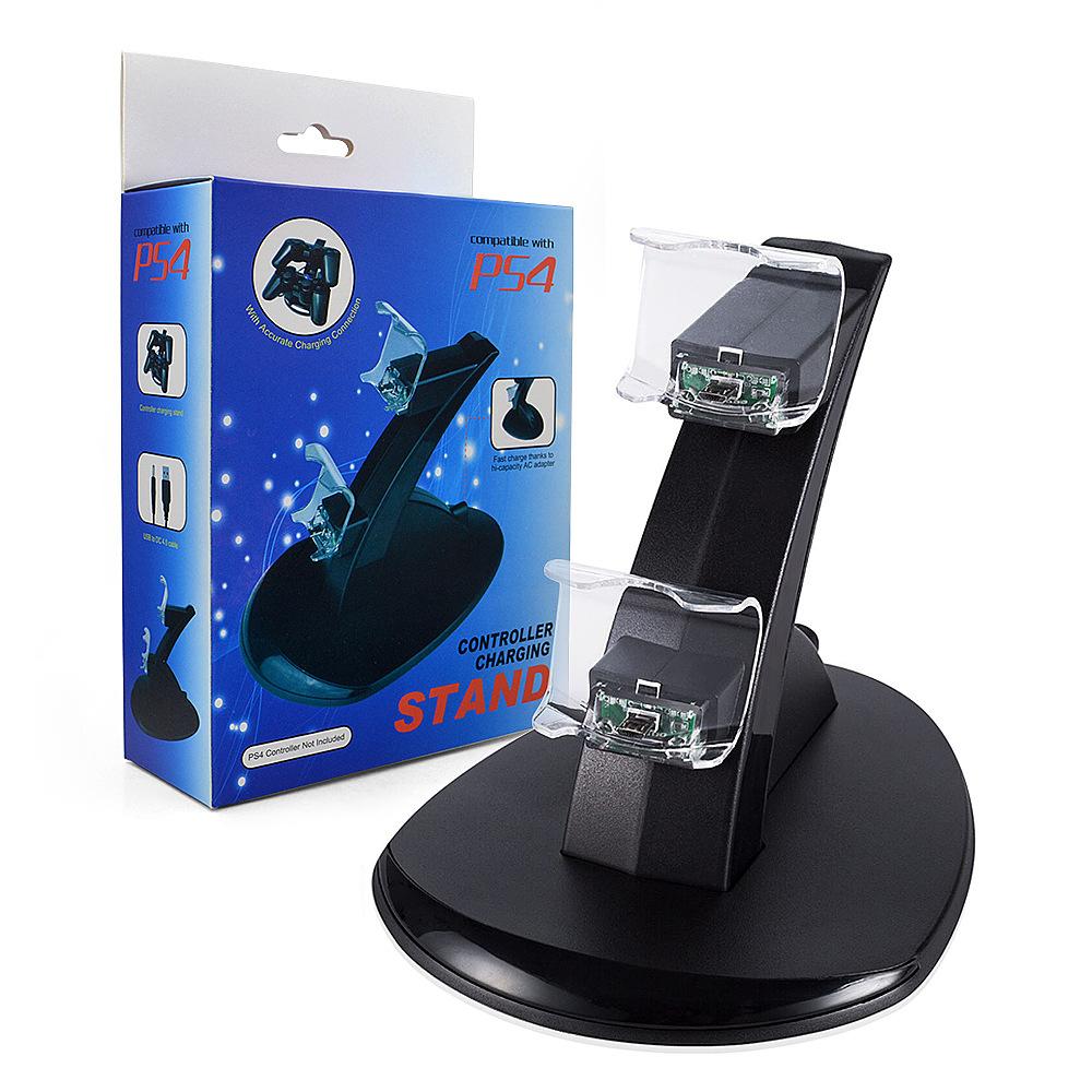 PS4 Wireless Handle Charger Bracket with Overcharge Protection Chip Factory in Stock Wholesale PS4 Handle Dual-Seat Charger