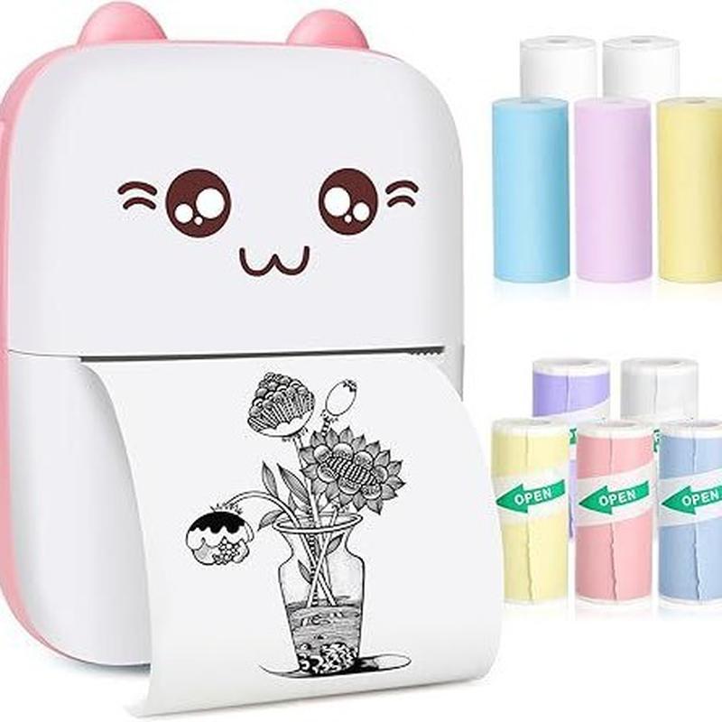 self-adhesive small portable wireless thermal photo printer pocket student mini wrong question label printer
