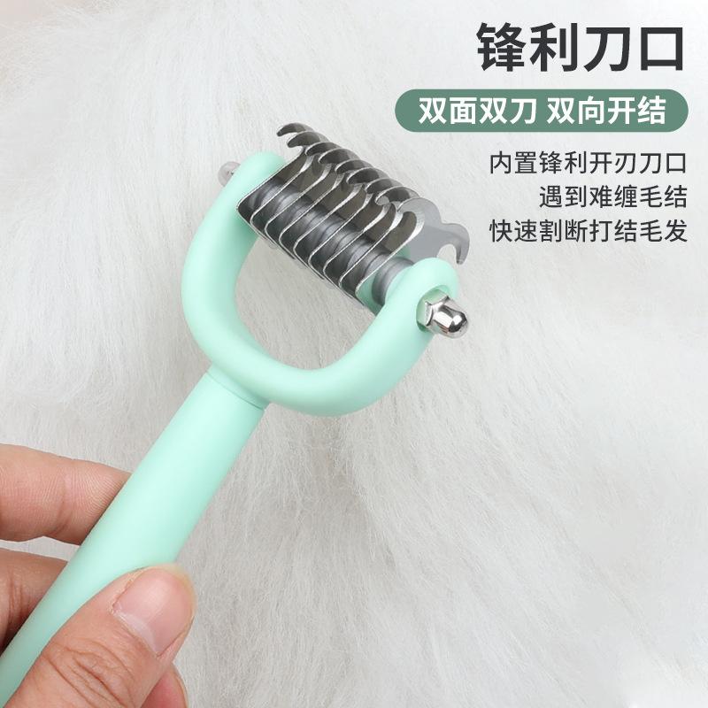 pet grooming set  comb double-sided knot untying comb  nail scissors comb flea comb hair removal supplies needle comb details Picture