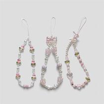 tulip flower clear texture ins style handmade mobile phone charm beaded ornaments phone case lanyard design mickey