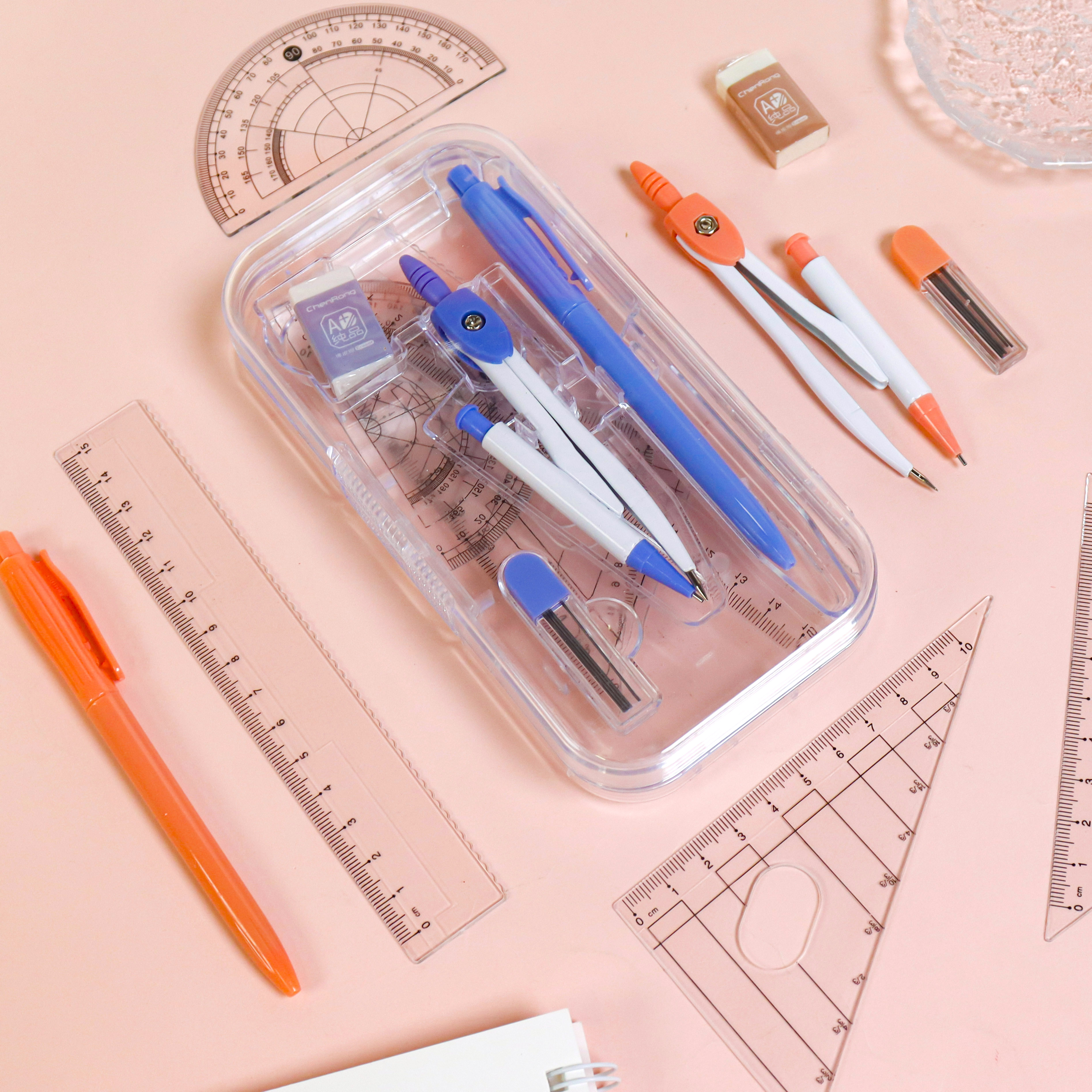 XX-9103 8-piece compass set, metal compass set, primary and secondary school students' examination drawing, design and drawing tools, student drawing instruments wholesale Item Picture