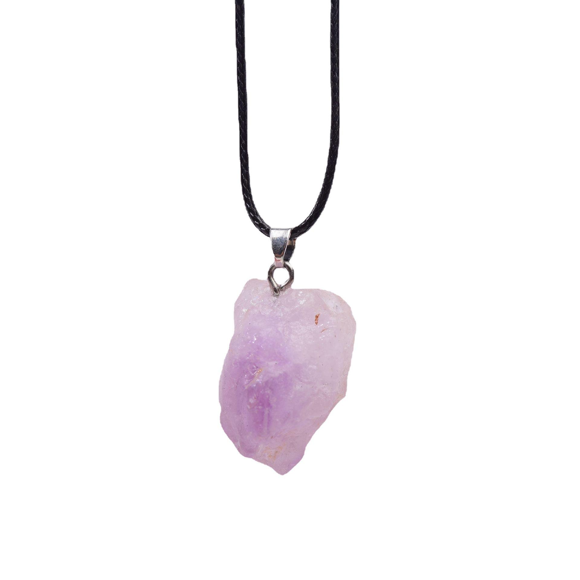 original stone pendant ornament necklace natural amethyst amethyst tooth purple crystal cluster