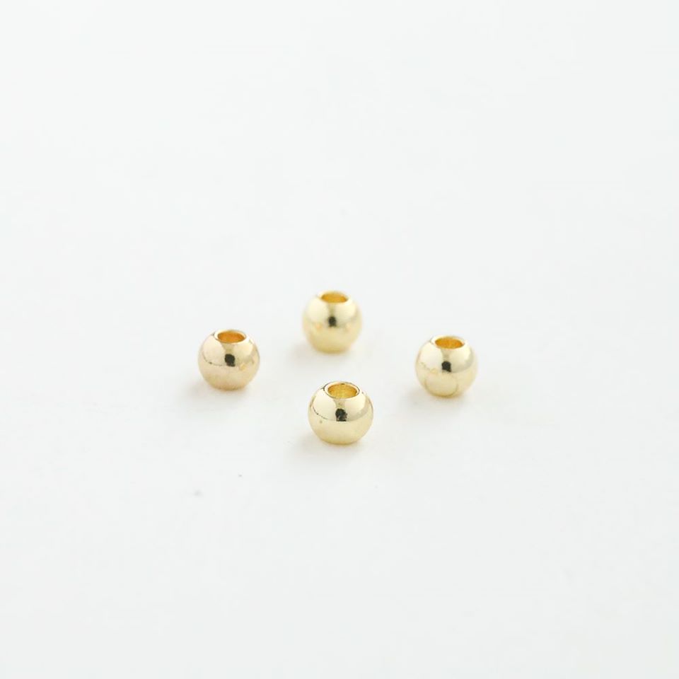 Jewelry accessories: Color-preserving copper beads, round beads, loose beads, spacer beads, interval beads, lustrous surface spacer beads, necklaces, bracelets, DIY handmade jewelry accessories Specification image