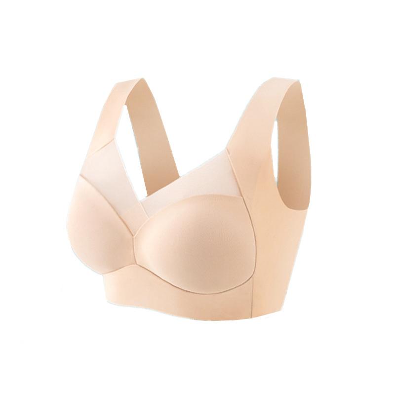 large size thin mesh fixed one-piece cup ice silk wrapped chest beauty back and push up wireless sports vest type underwear for women Item Picture