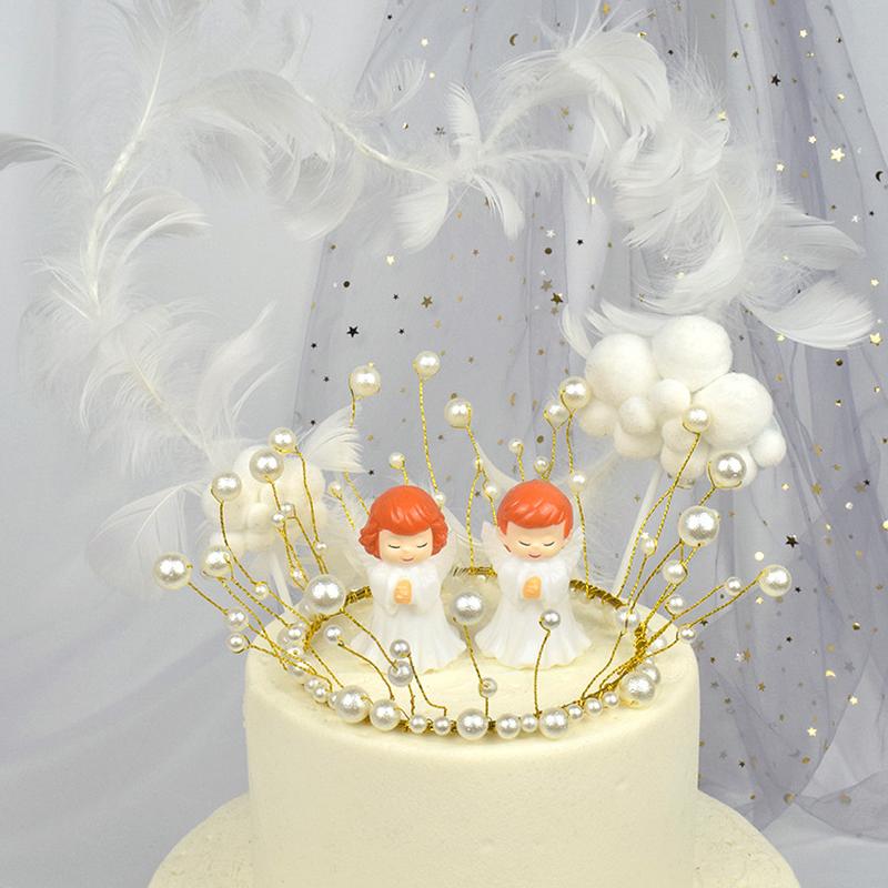 Plastic Angel Birthday Baking Decorative Ornaments Men's and Women's White Clothes Angel Baby Cake Scene Dress up Accessories Application Scenario