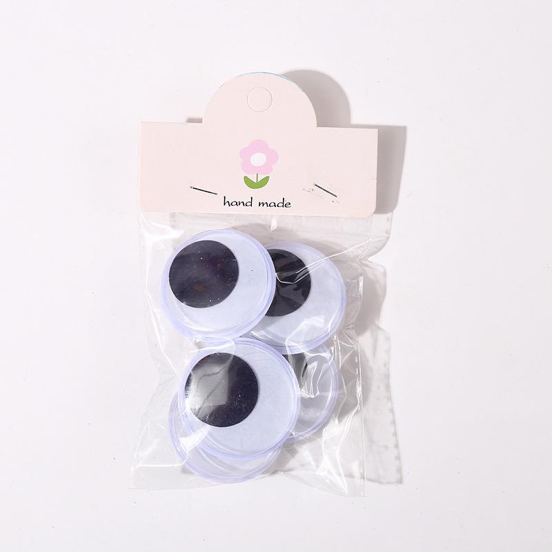 activity eye band adhesive children's diy handmade toy accessories large and medium small size black and white plastic activity fake eyes Specification drawing