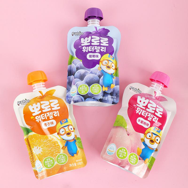 south korea lele pororo suction jelly 120ml quality assurance 1 year peach grape flavor snacks can absorb jelly Application Scenario