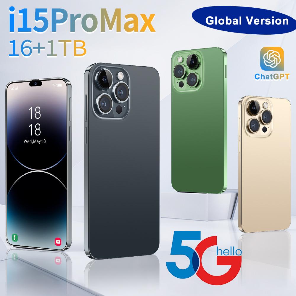 2024 popular cross-border mobile phone i15promax hd large screen 16 + 1tb smart foreign trade mobile phone source factory