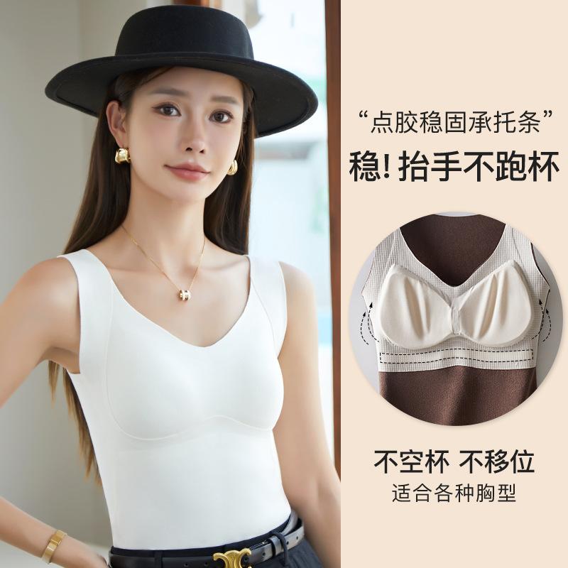 fall and winter inner wear outer wear thermal base vest seamless push up body shaping slimming silk lambswool heating underwear new details Picture