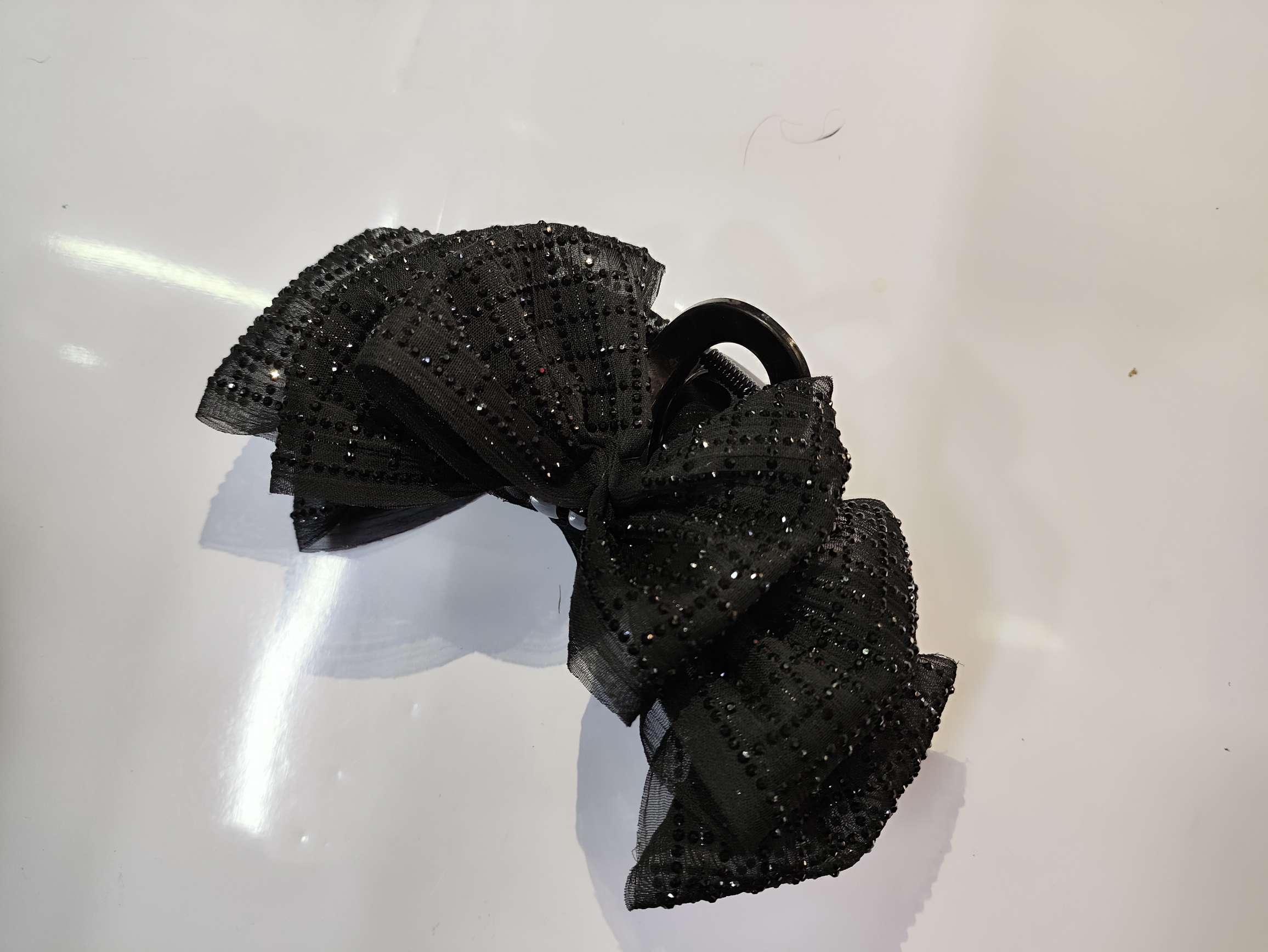 Hair clips for adults, back of the head, ponytail clips, grid diamond, shiny hair accessories, French bow headwear detail image 4