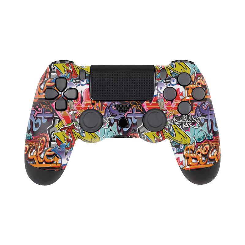 Cross-Border New PS4 Handle Water Transfer Printing Craft with Pattern Game Handle Wireless Bluetooth Double Vibration Double Motor details Picture