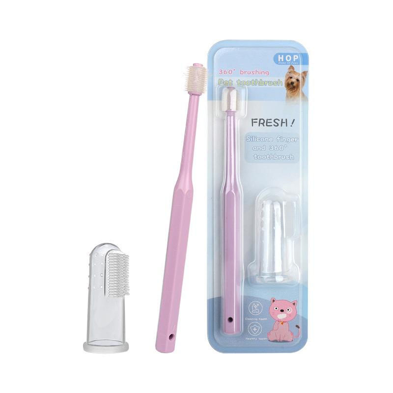 pet toothbrush suit  dog oral 360 cleaning dog toothbrush finger finger stall  toothbrush pet supplies Specification drawing