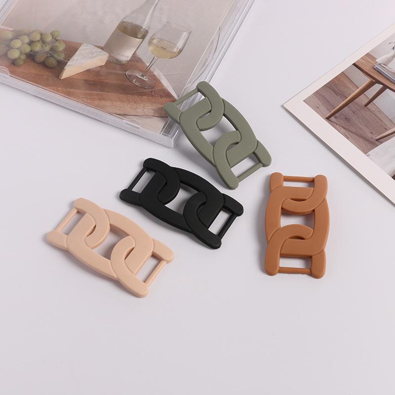 2023 women's pumps shoe buckle plastics shoe accessories spray paint plastic shoe buckle shoe buckle uv electroplating combination chain buckle shoe buckle