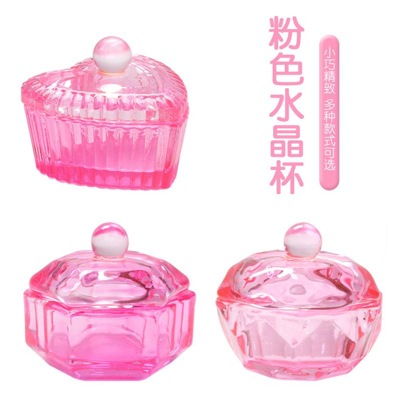 cross-border hot sale new pink crystal cup with lid glass crystal cup color plated crystal cup