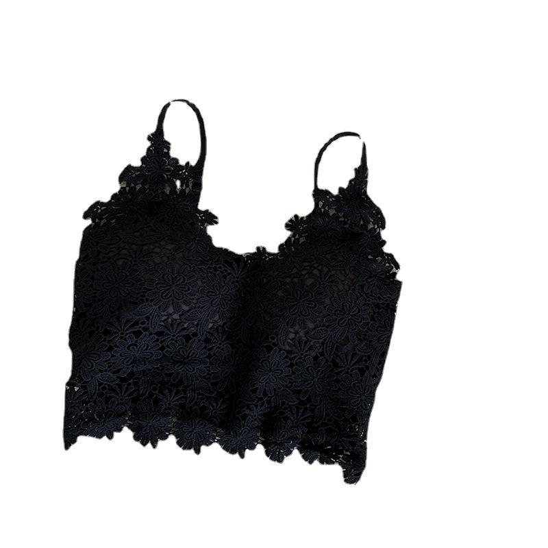 Fashion Sexy Lace Cutout Small Sling Vest Anti-Walking Push up Wrapped Chest Breathable Underwired Bottoming Underwear Wholesale Item Picture