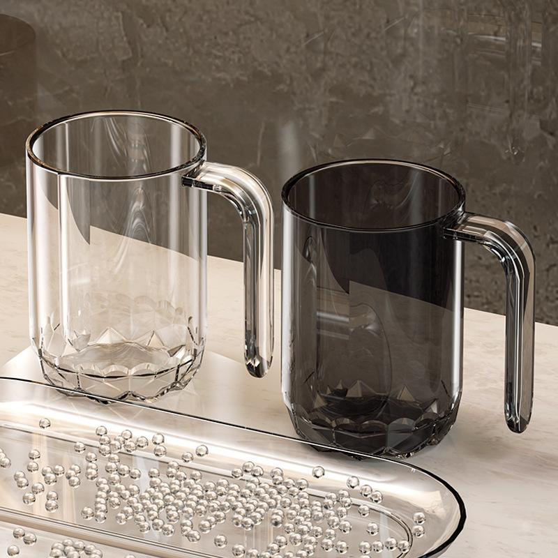 pet heat-resistant gargle cup original simplicity design handle transparent toothbrush cup art food grade stain-resistant cup