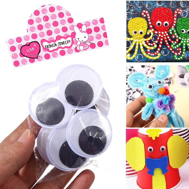 activity eye band adhesive children's diy handmade toy accessories large and medium small size black and white plastic activity fake eyes details Picture